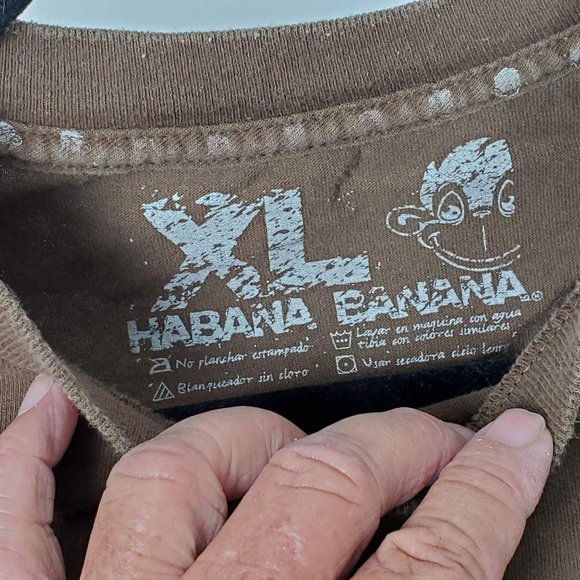 HABANA BANAWA Mens T shirt size Xl  Brown - Picture 7 of 9